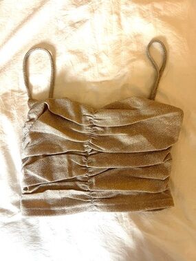 princess polly champagne sparkly crop top size 0